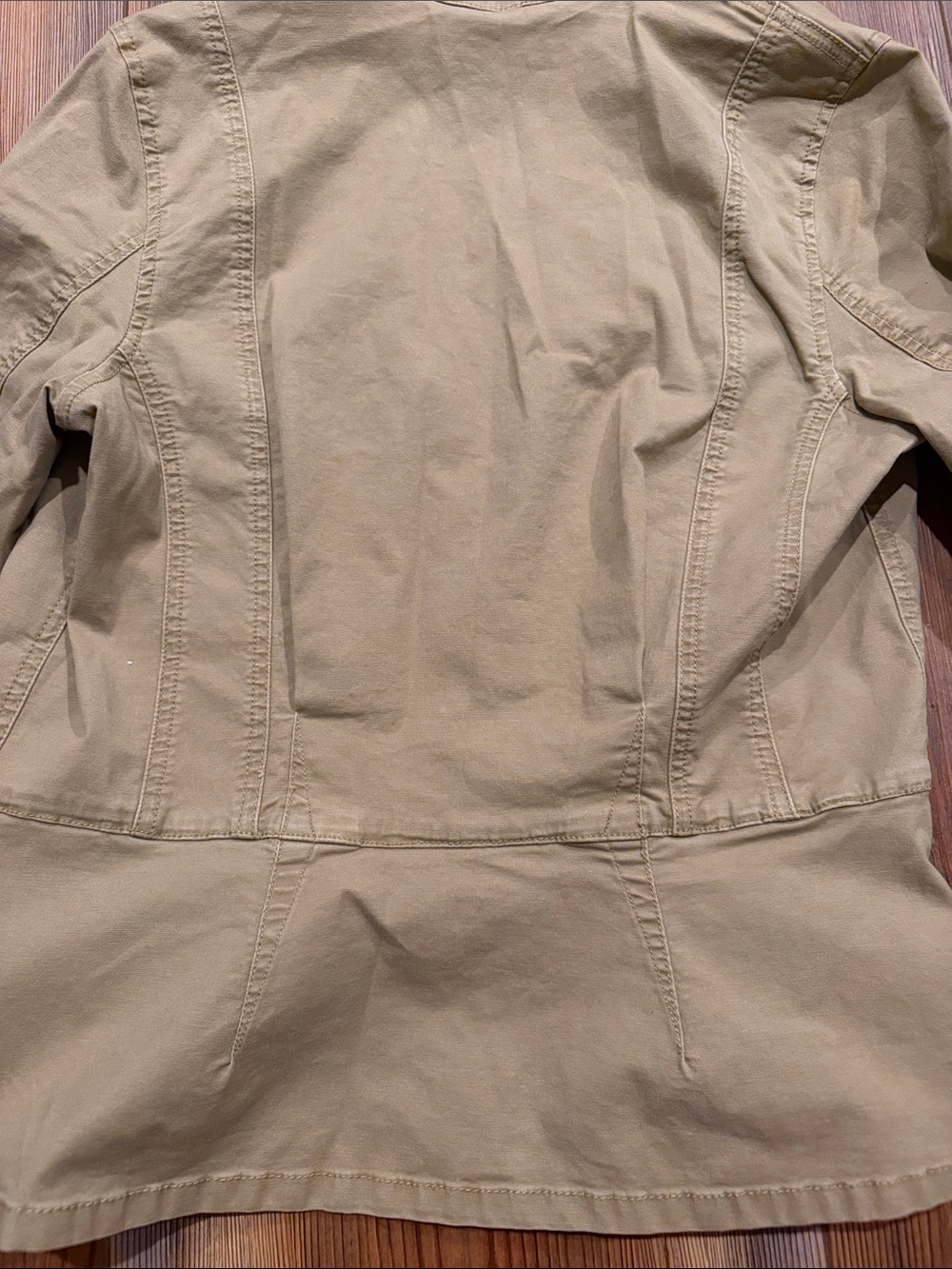 CAbi Camp Jacket #5477 Khaki Tan Utility Peplum Military Jacket M - Picture 10 of 10